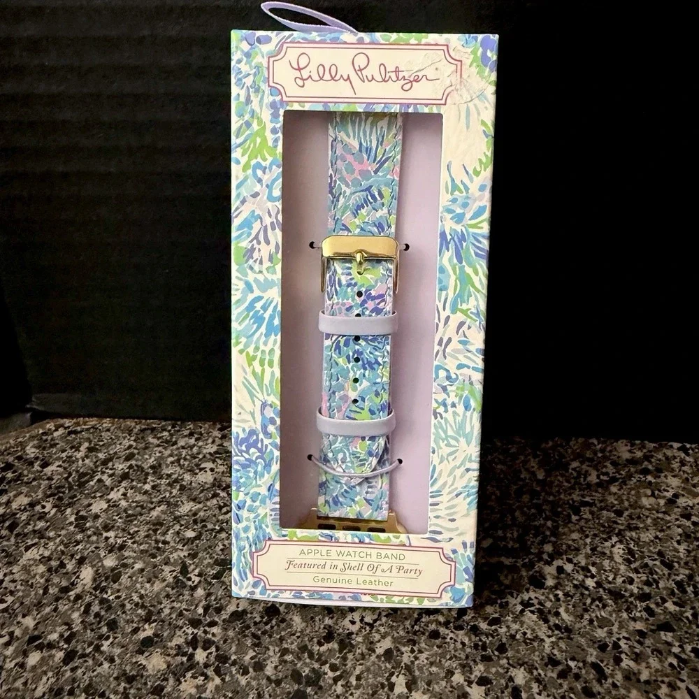 Lilly Pulitzer Leather Apple Watch Strap Band 38mm/40mm Shell Of A Party Multi